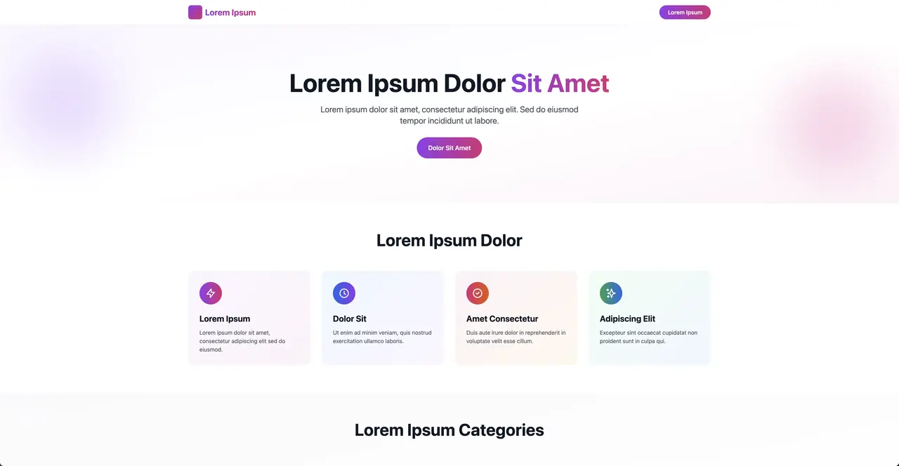 Nova template preview - Clean modern professional website design with minimalist layout, perfect for creative businesses and portfolios
